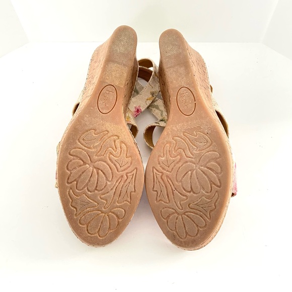 b.o.c Born Concepts Schirra Platform Wedge Heel Sandals Floral Canvas Size 9M - Picture 10 of 17